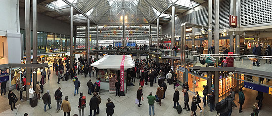 geschlossen wegen Sturmschaden: der Hauptbahnhof in München am 31.03.2015(©Foto: Martin Schmitz)